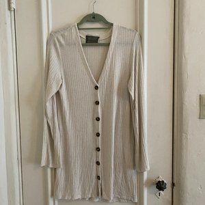 Reformation Off-White Sweater Dress Button Front Size M